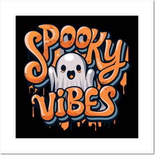 Cute Halloween Ghost Graffiti Spooky Vibes Posters and Art